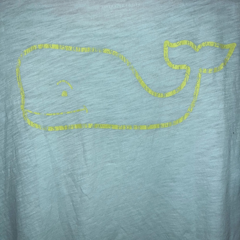 vineyard vines blue and lime green t-shirt